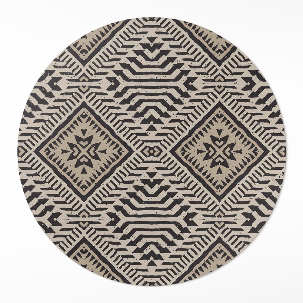 Dywan winylowy okrągły Indiańskie wzornictwo boho ornamenty