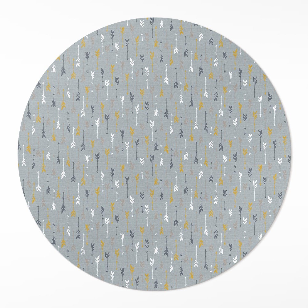 Dywan winylowy okrągły Boho indiańskie strzałki delikatny wzór