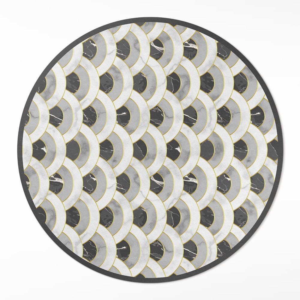 Dywan winylowy okrągły Kamienne łuski marmurowy wzór regularny