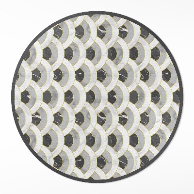 Dywan winylowy okrągły Kamienne łuski marmurowy wzór regularny
