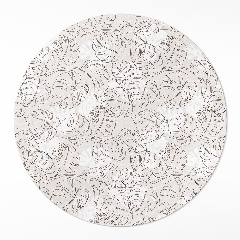 Dywan winylowy okrągły Minimalistyczne liście boho monstera