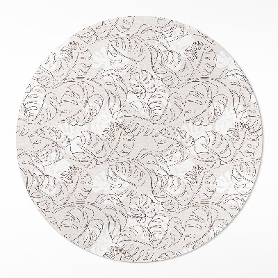 Dywan winylowy okrągły Minimalistyczne liście boho monstera