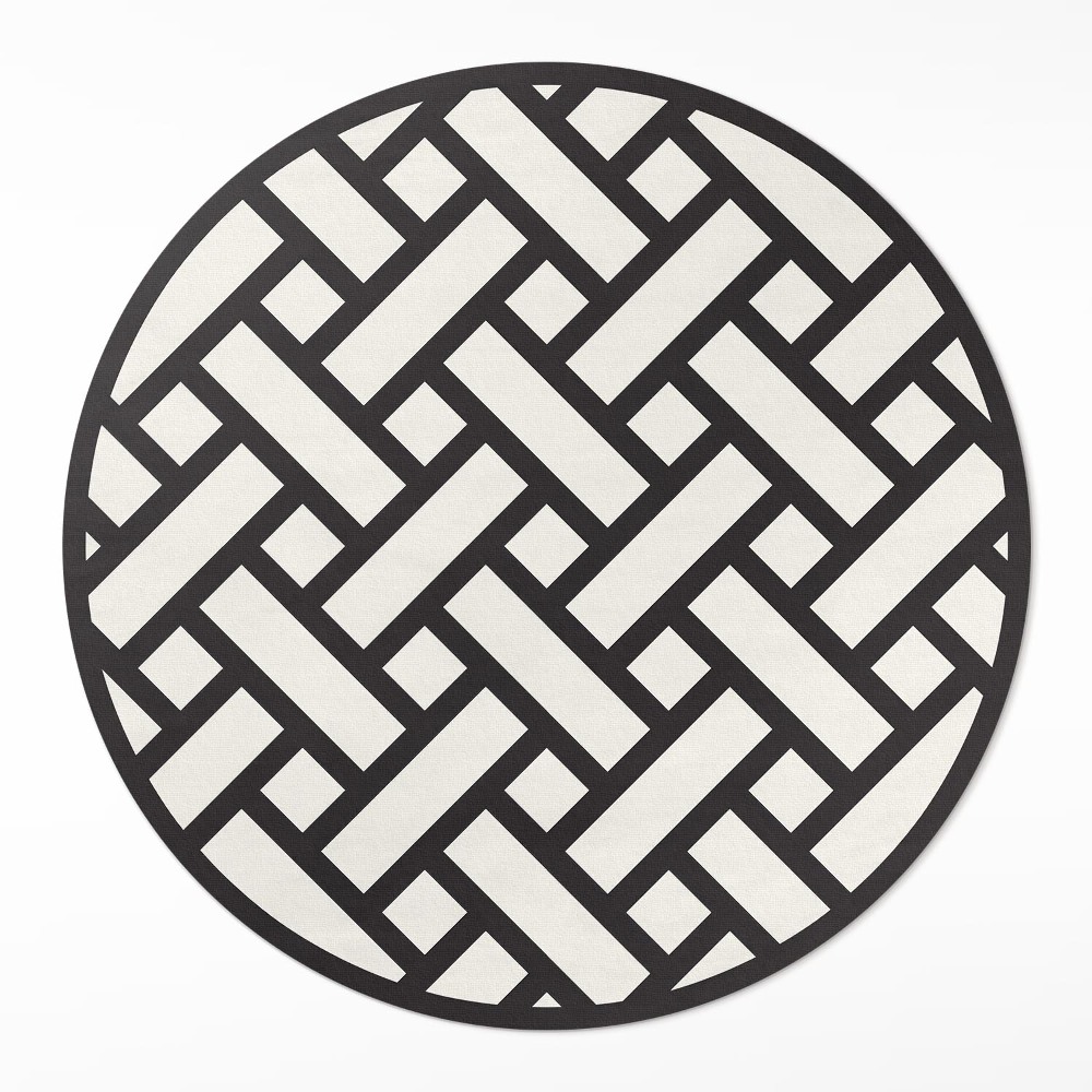 Dywan winylowy okrągły Prosta plecionka ilustracja wikliny