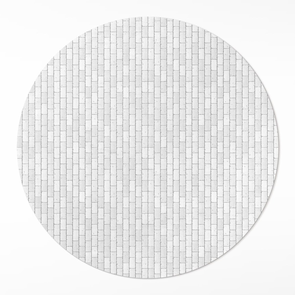 Dywan winylowy okrągły Jasna cegiełke elegancka mozaika