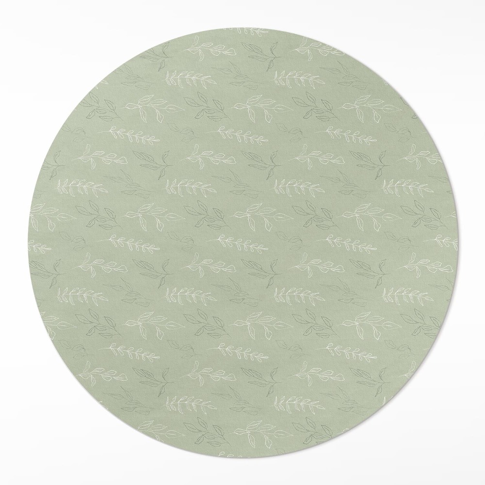 Dywan winylowy okrągły Subtelne gałązki listki w stylu boho