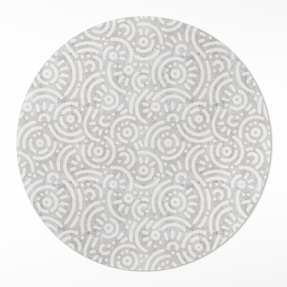 Dywan winylowy okrągły Abstrakcyjne orientalne kształty linie boho