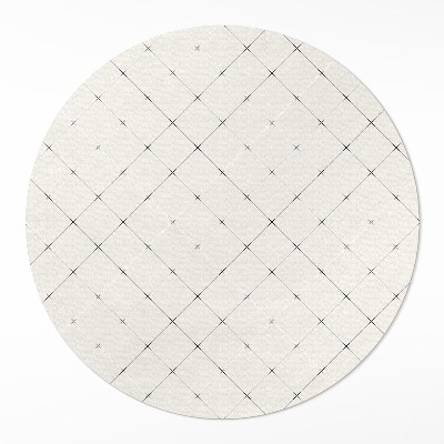 Dywan winylowy okrągły Subtelne kwadraty jasne kafelki