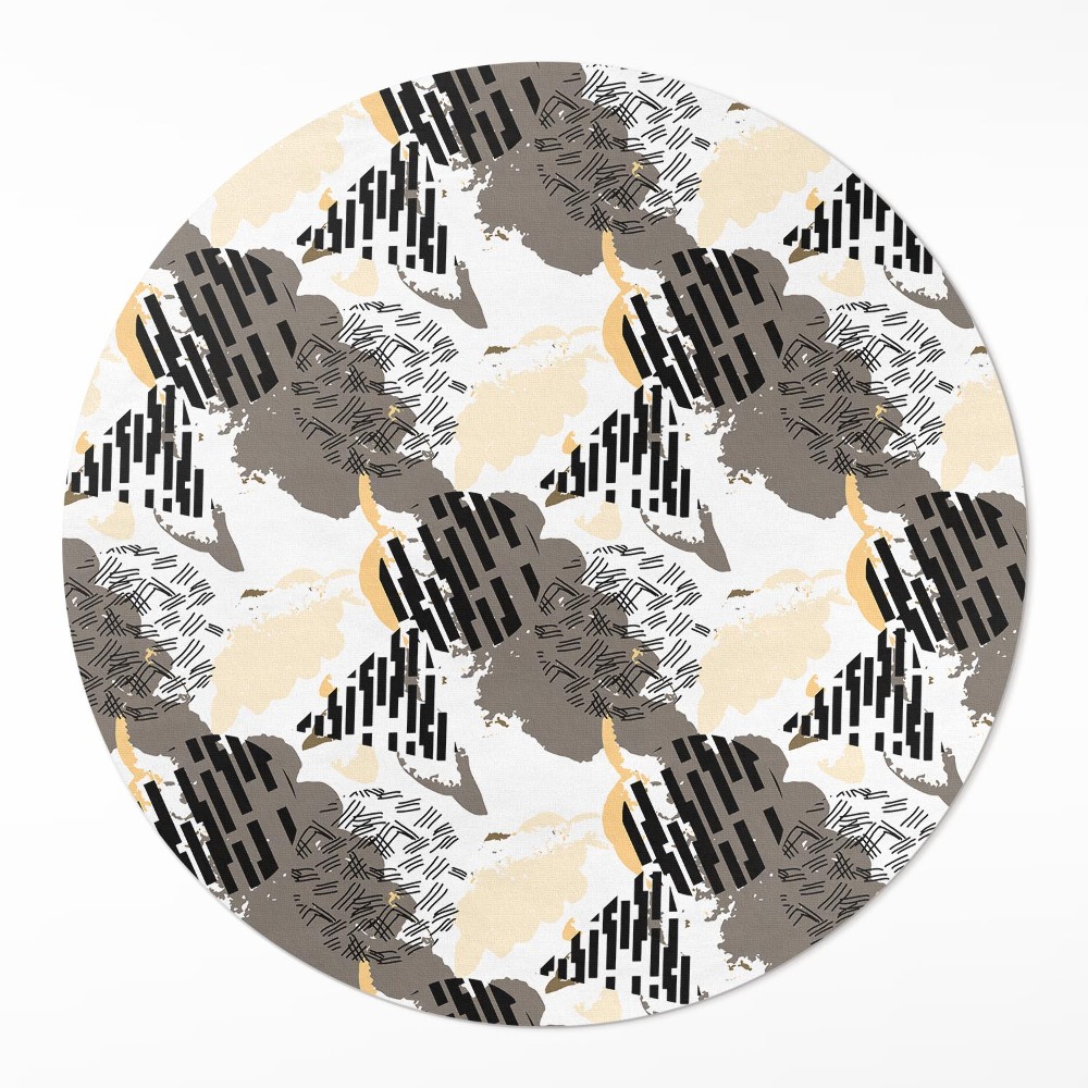 Dywan winylowy okrągły Abstrakcyjna kompozycja plam i kształtów