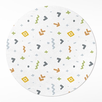 Dywan winylowy okrągły Pastelowe ikony i kształty styl boho