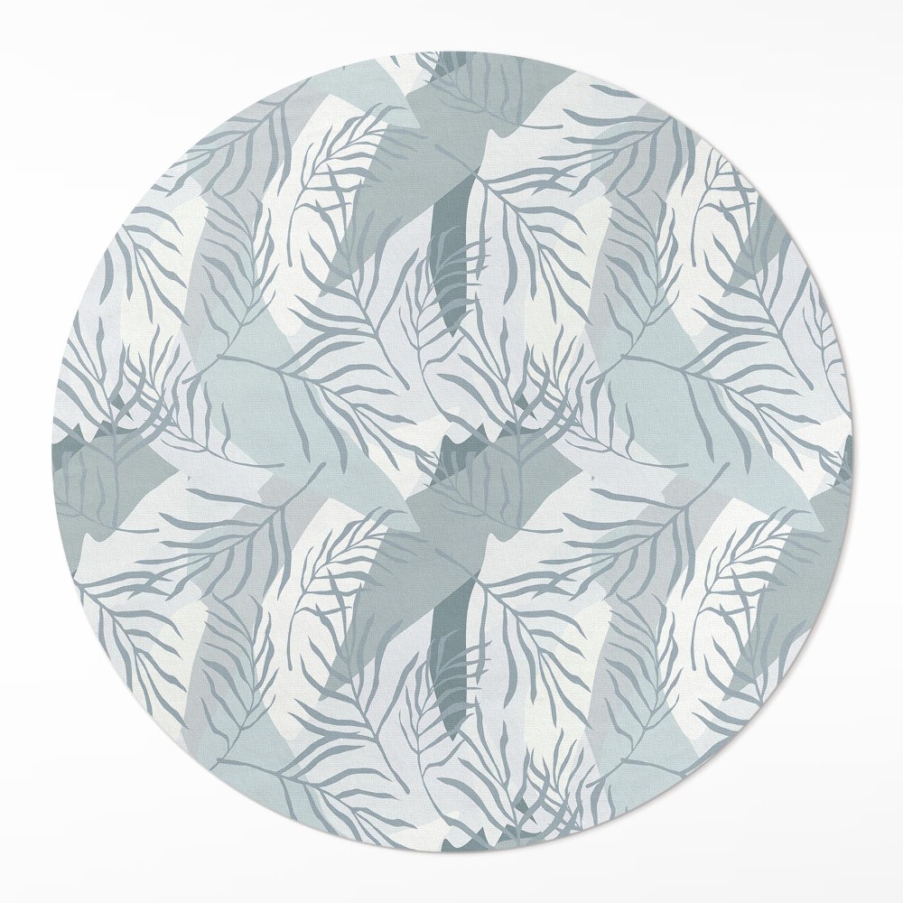 Dywan winylowy okrągły Delikatne gałązki na jasnym tle