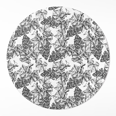 Dywan winylowy okrągły Winorośle szkic w stylu vintage