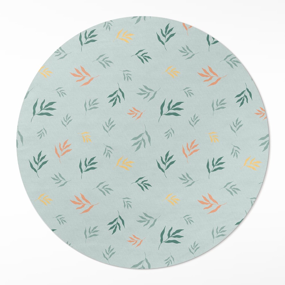 Dywan winylowy okrągły Małe gałązki motywy roślinne boho