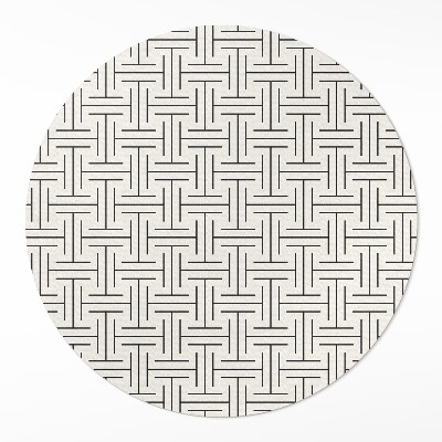 Dywan winylowy okrągły Regularne linie minimalistyczny labirynt