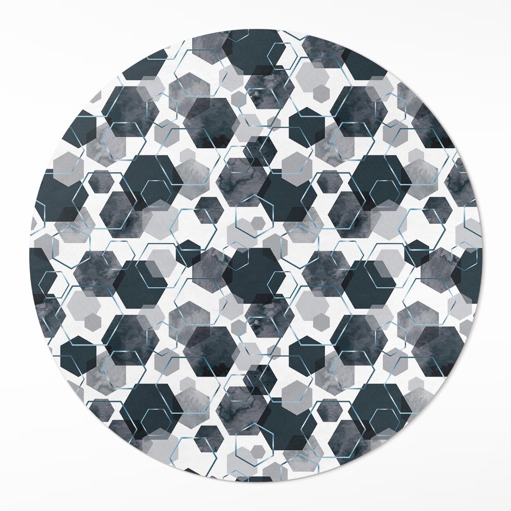 Dywan winylowy okrągły Akwarelowe i linearne eksagowy