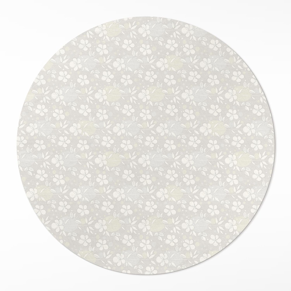 Dywan winylowy okrągły Delikatna polna łąka drobne kwiaty boho