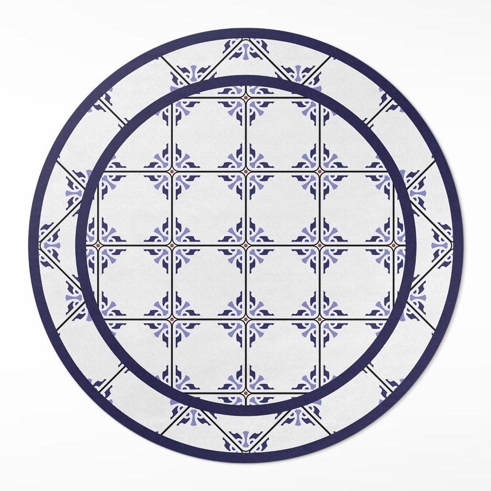 Dywan winylowy okrągły Greckie płytki ozdobne kafelki