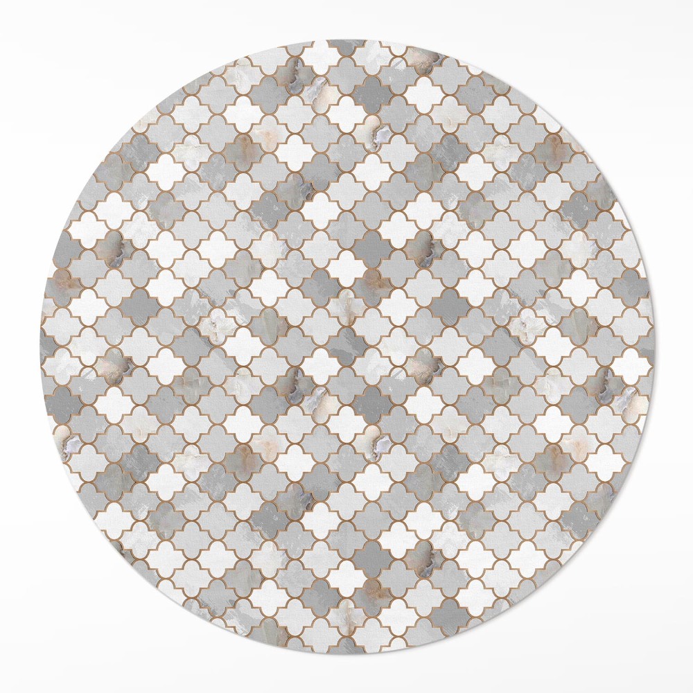 Dywan winylowy okrągły Modna kamienna mozaika stylowe kafelki