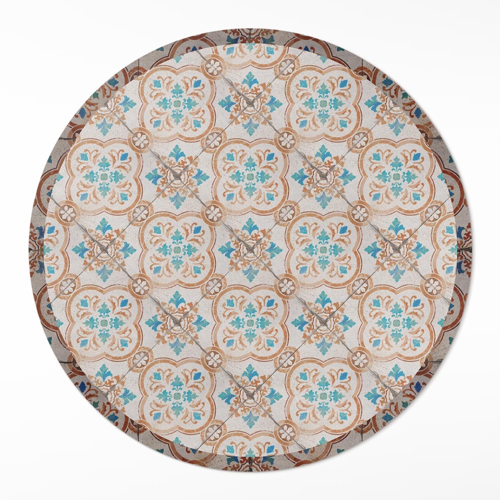 Dywan winylowy okrągły Antyczne wzornictwo piękna mozaika