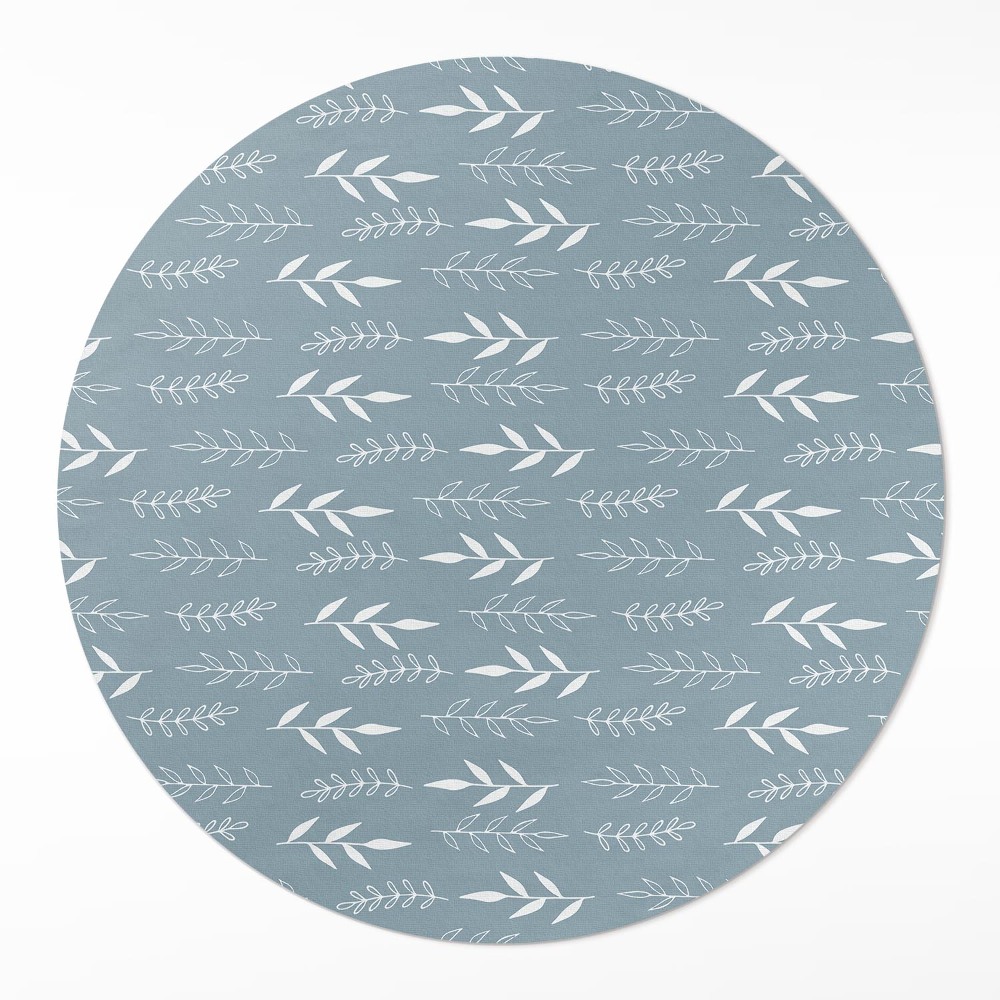 Dywan winylowy okrągły Minimalistyczna ilustracja gałązki i listki