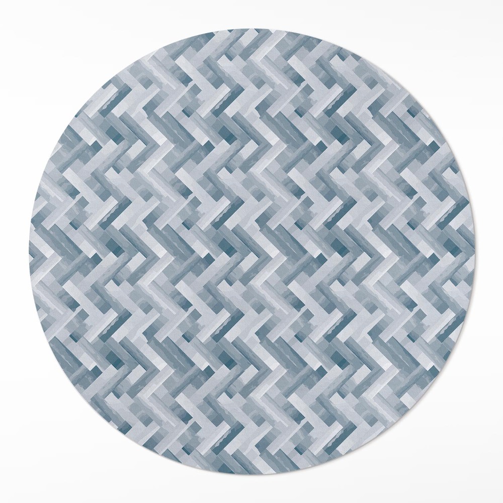 Dywan winylowy okrągły Malowany parkiet wzór jodełka