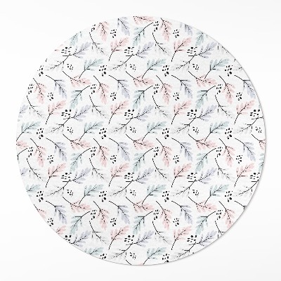 Dywan winylowy okrągły Pastelowe subtelne rośliny w stylu boho