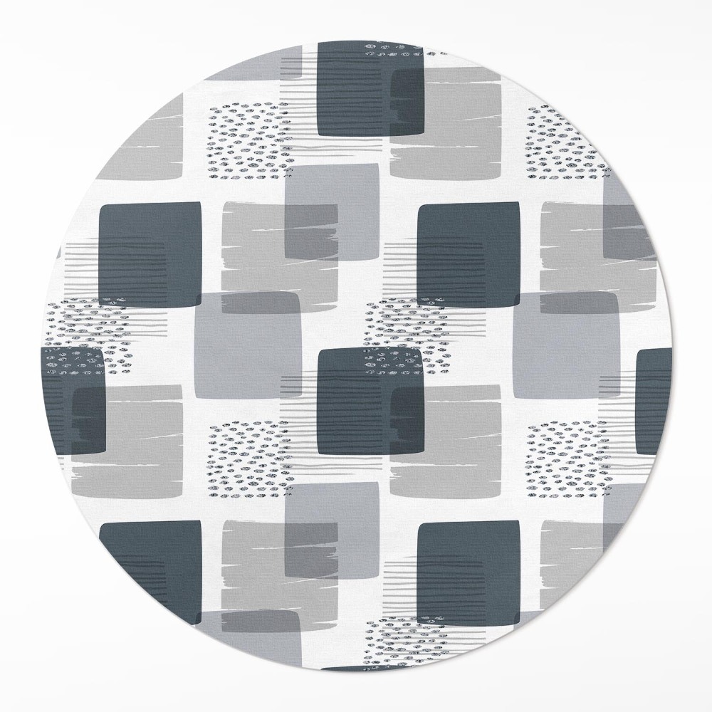 Dywan winylowy okrągły Malowane kwadraty retro