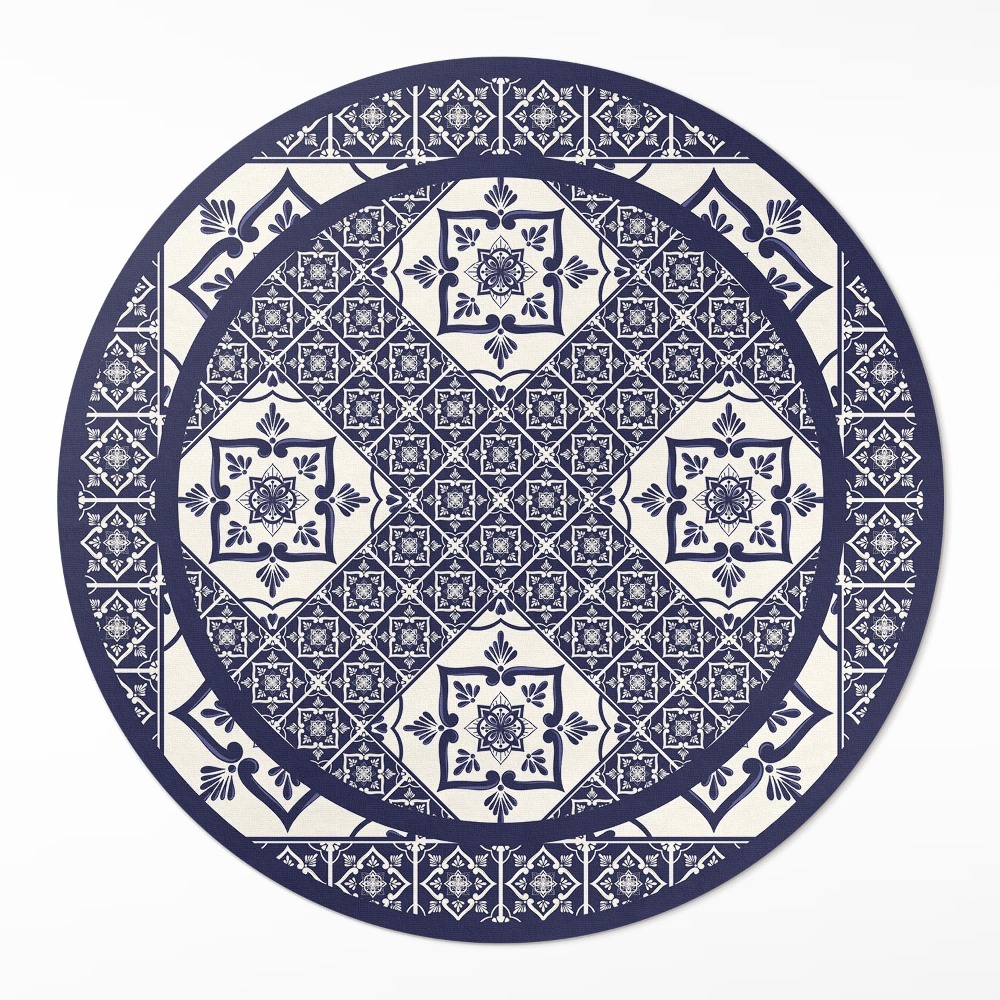 Dywan winylowy okrągły Ozdobne kafelki w portugalskim stylu