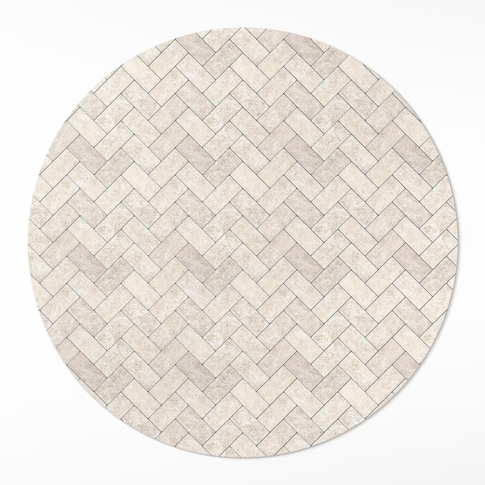 Dywan winylowy okrągły Kamienna jodełka kostka brukowa