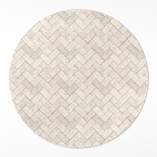 Dywan winylowy okrągły Kamienna jodełka kostka brukowa