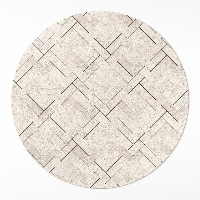 Dywan winylowy okrągły Kamienna jodełka kostka brukowa