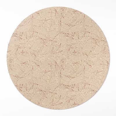 Dywan winylowy okrągły linearne jesienne liście styl boho