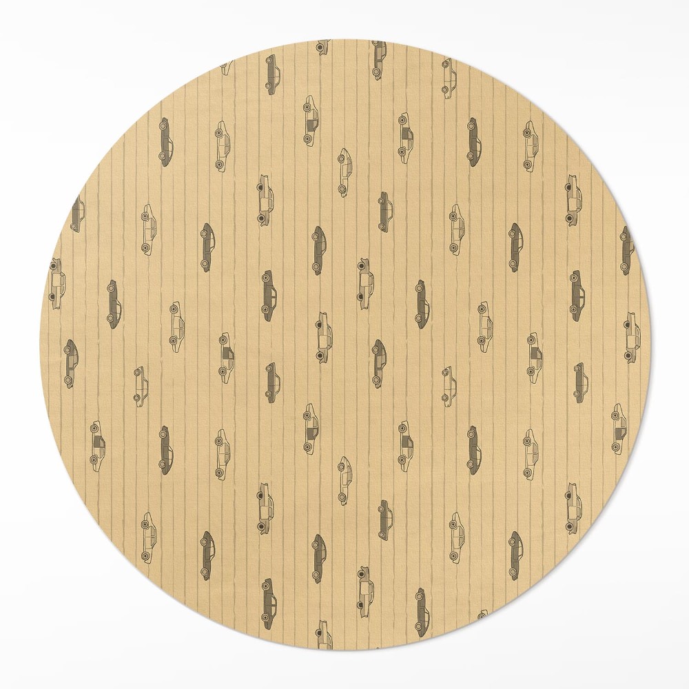 Dywan winylowy okrągły Stare retro vintage samochody