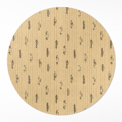 Dywan winylowy okrągły Stare retro vintage samochody