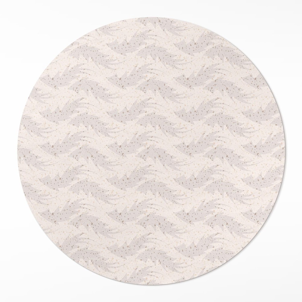 Dywan winylowy okrągły Delikatne liście w stonowanych barwach