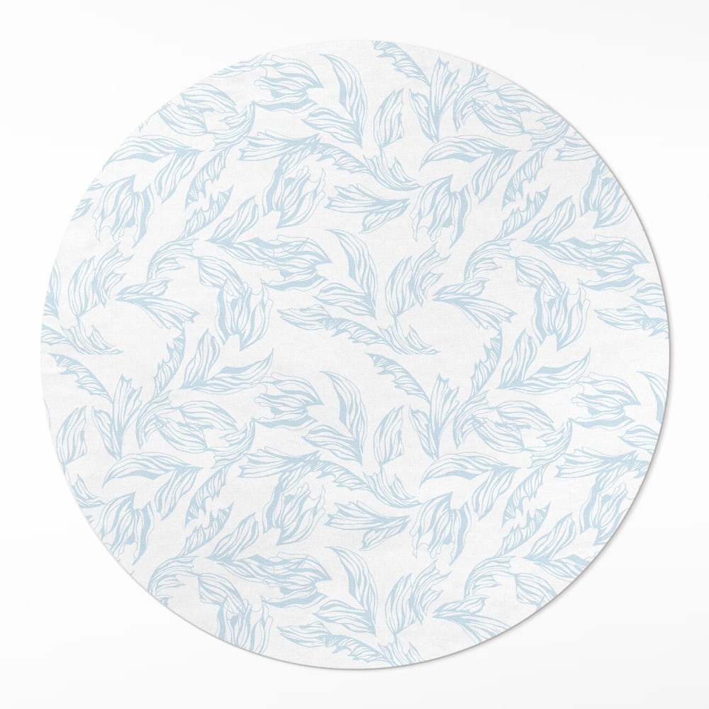 Dywan winylowy okrągły Szkic eleganckich liści vintage