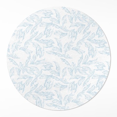 Dywan winylowy okrągły Szkic eleganckich liści vintage