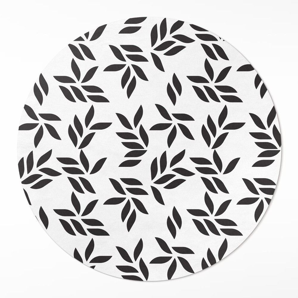 Dywan winylowy okrągły Minimalistyczny wzór listków