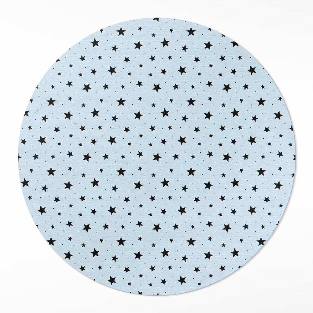 Dywan winylowy okrągły Czarne drobne gwiazdki kosmos