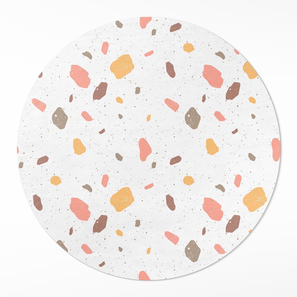 Dywan winylowy okrągły Pastelowy gres kamienna płyta