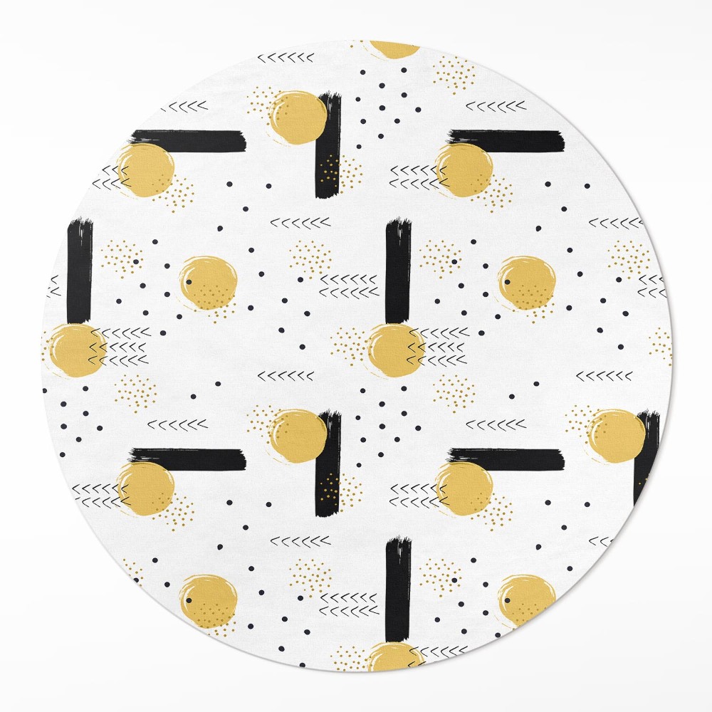 Dywan winylowy okrągły Abstrakcyjne kształty wzór regularny