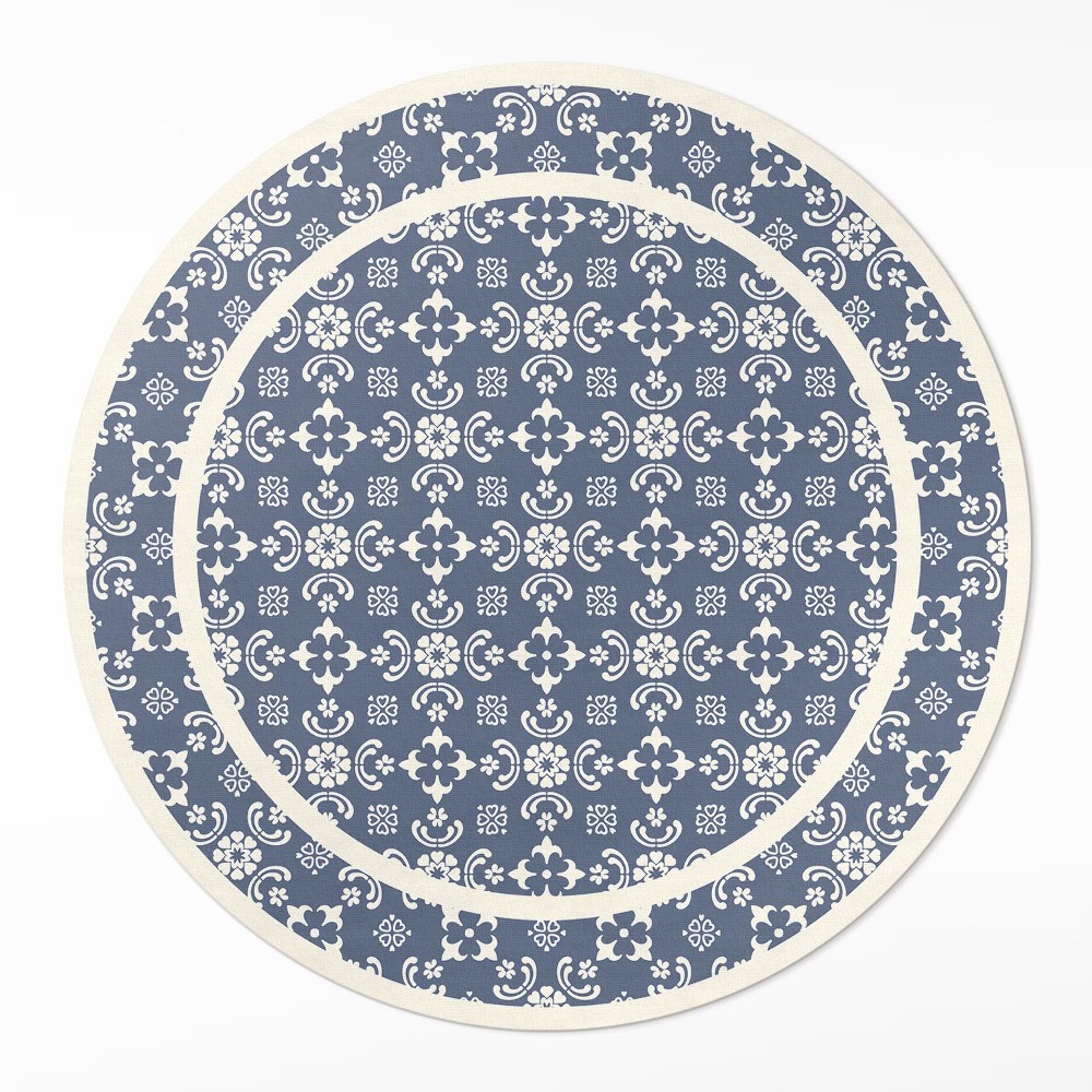 Dywan winylowy okrągły Drobne ornamenty w eleganckim stylu