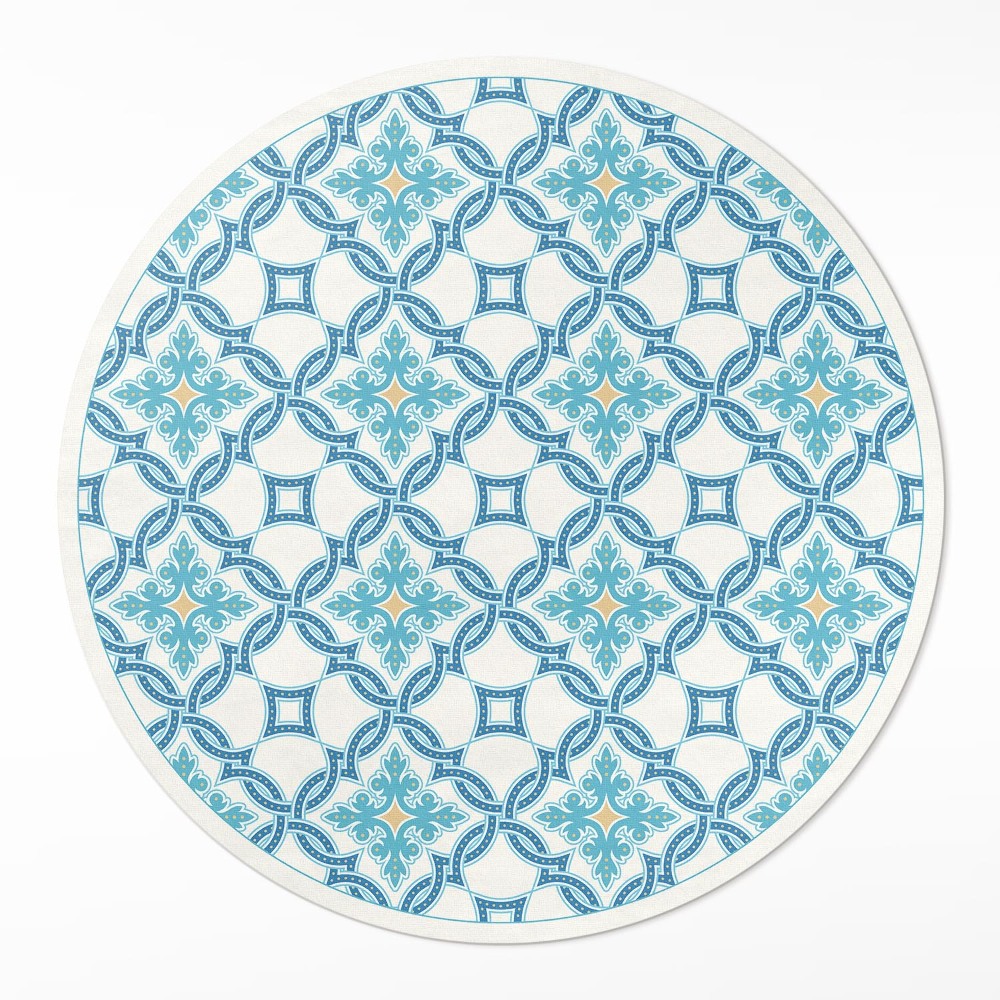 Dywan winylowy okrągły Łańcuchowe sploty ozdobne kafelki