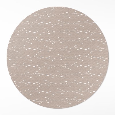 Dywan winylowy okrągły Drobne delikatne listki i gałązki boho