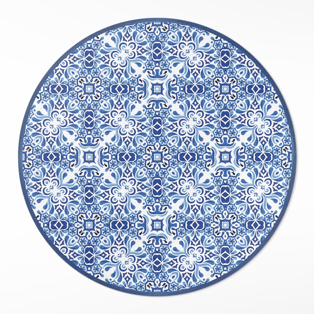 Dywan winylowy okrągły Portugalskie ornamentalne kafelki