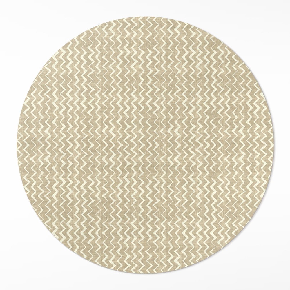 Dywan winylowy okrągły Nieregularne szlaczki wzornictwo boho