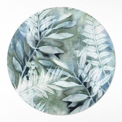Dywan winylowy okrągły Akwarelowe liście delikatne gałązki