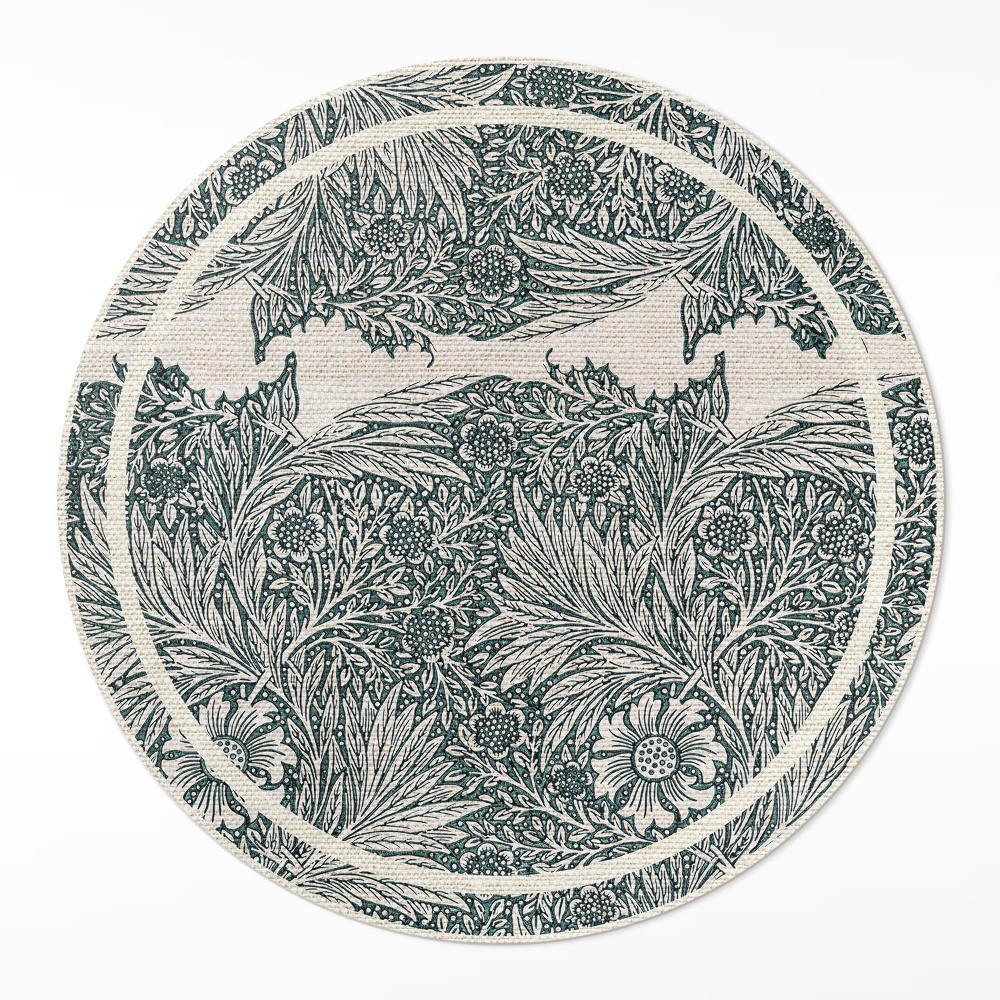 Dywan winylowy okrągły Kwiaty Williama Morrisa