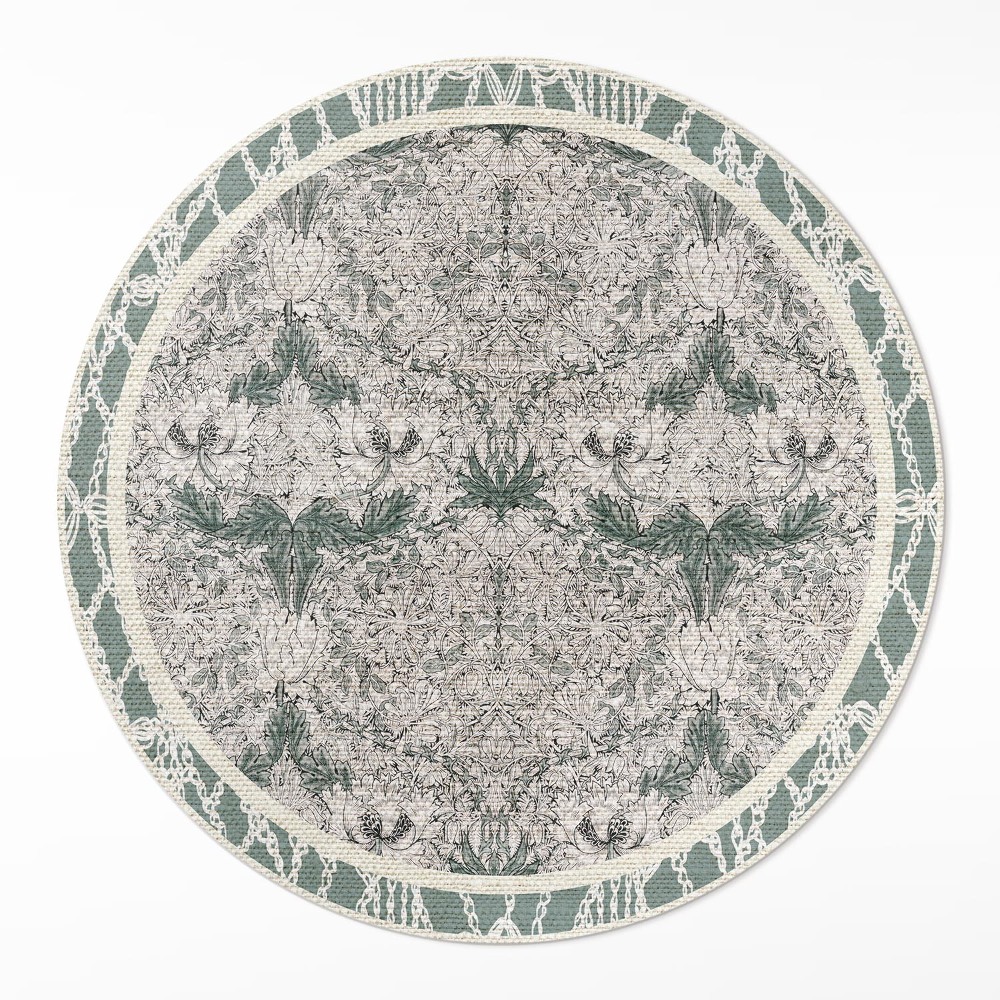Dywan winylowy okrągły Kwiat wiciokrzewu Williama Morrisa