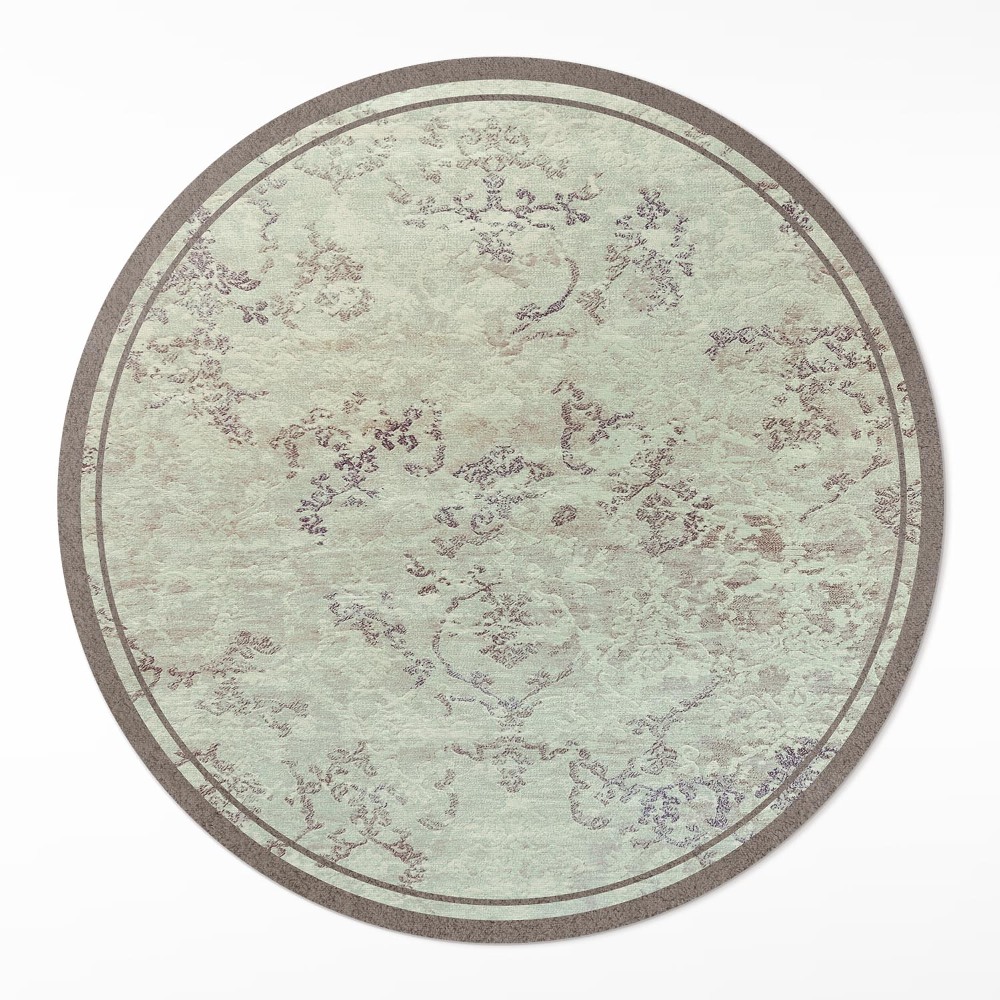 Dywan winylowy okrągły Wyblakłe motywy roślinne