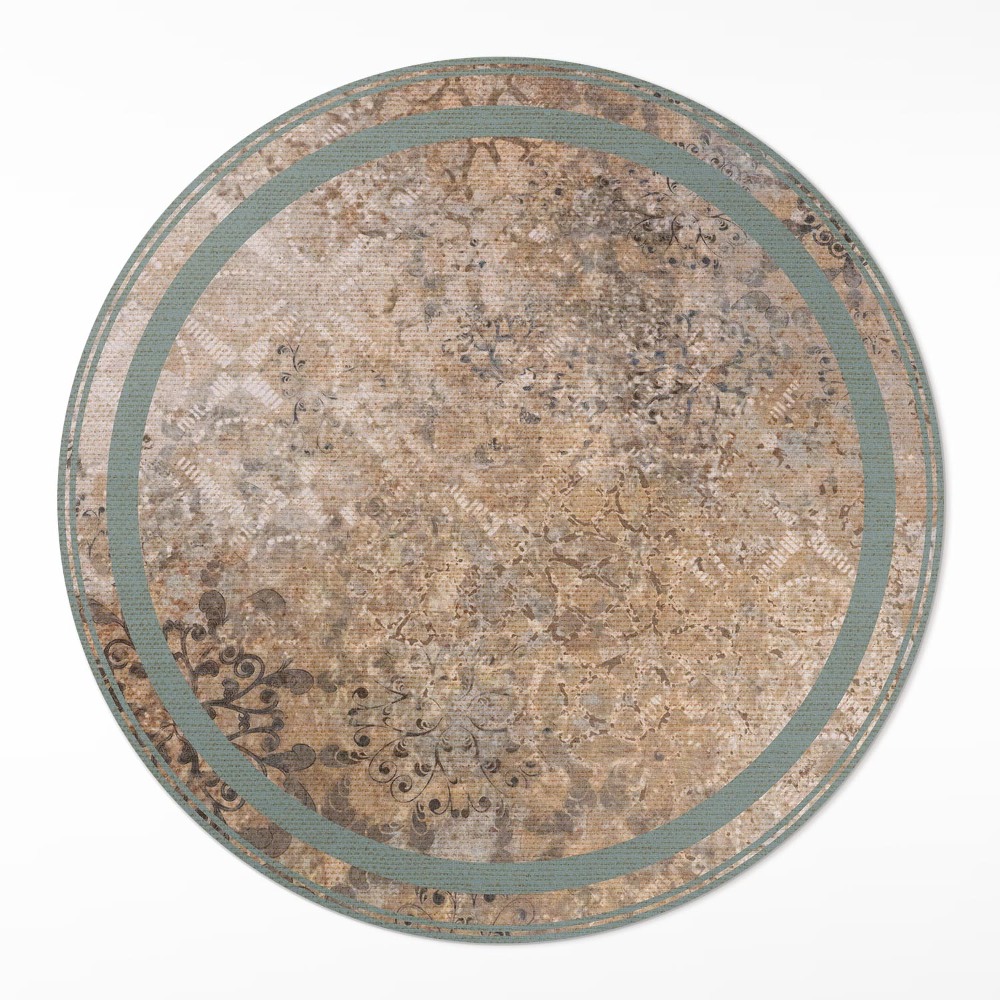 Dywan winylowy okrągły Wyblakły ozdobny wzór vintage